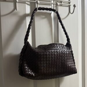 Anton Kraft Dark Purple Brown Woven Shoulder Bag